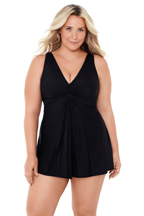 MiracleSuit Women’s Solids Plus Size Marais Swimdress